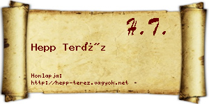 Hepp Teréz névjegykártya